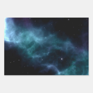 Space pattern wrapping paper sheet