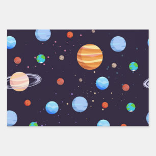 Space pattern wrapping paper sheet