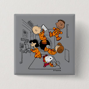 SPACE   Peanuts Gang in Space 15 Cm Square Badge