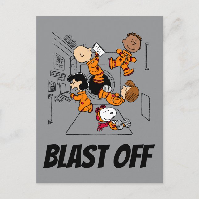 SPACE | Peanuts Gang in Space Postcard (Front)