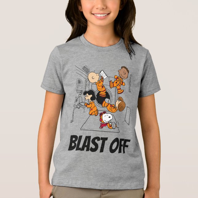 SPACE | Peanuts Gang in Space Tri-Blend Shirt (Front)