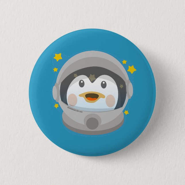 Space Penguin 6 Cm Round Badge (Front)