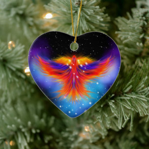 Space Phoenix Nebula Ceramic Tree Decoration