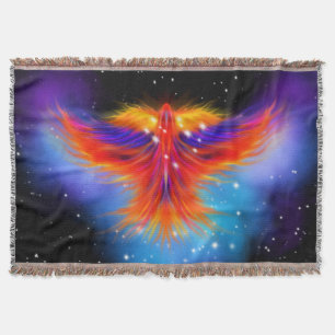Space Phoenix Nebula Throw Blanket