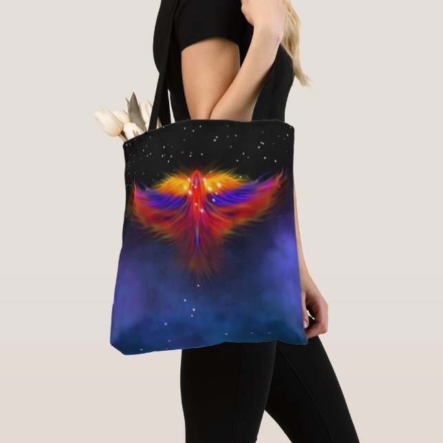 Space Phoenix Nebula Tote Bag (Close Up)