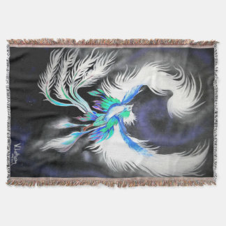 Space Phoenix Throw Blanket