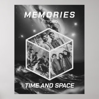 Space Photo Collage in 3D Poster