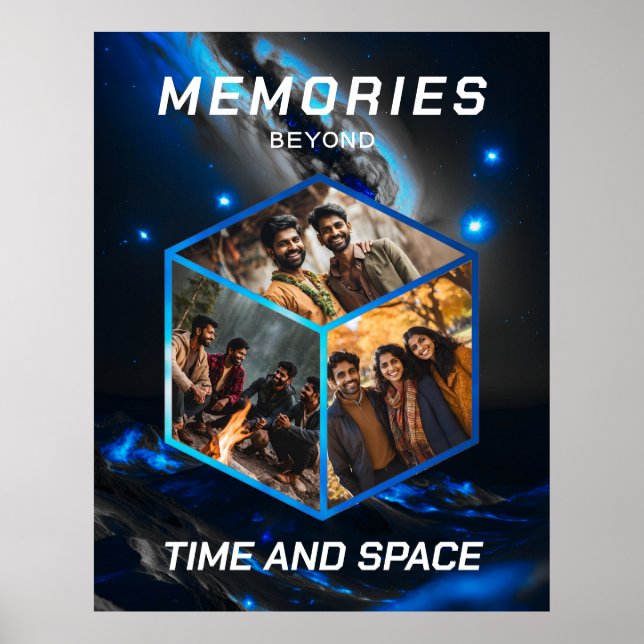 Space Photo Collage in 3D Poster (Front)