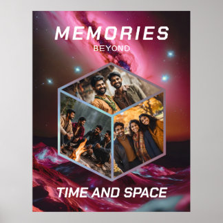 Space Photo Collage in 3D Poster