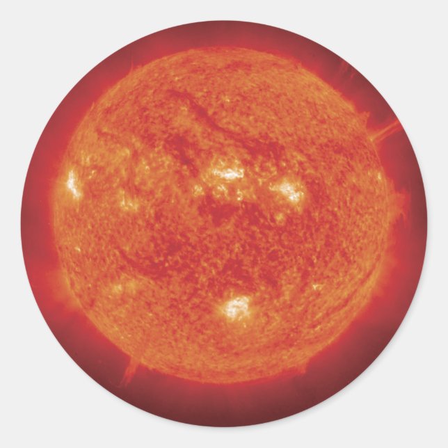 Space Photo Sun Classic Round Sticker (Front)