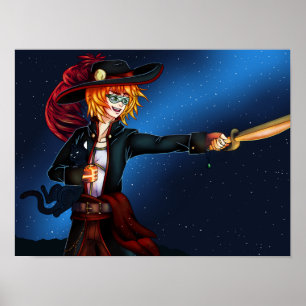 Space Pirate and Space Cat Poster