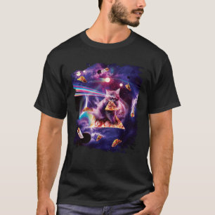 Space Pizza Cat Rainbow Laser Taco Burrito T-Shirt