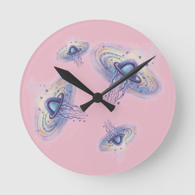 space planet  round clock (Front)