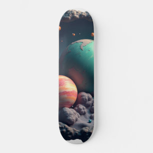 Space & Planet Skateboard Design"