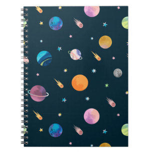 Space, Planets, Astronomy Themed Starry Night Notebook