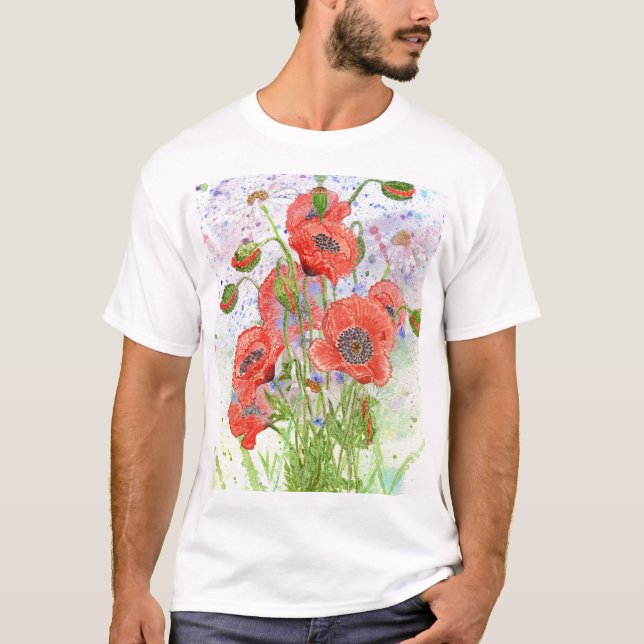 'Space Poppies' T-Shirt (Front)