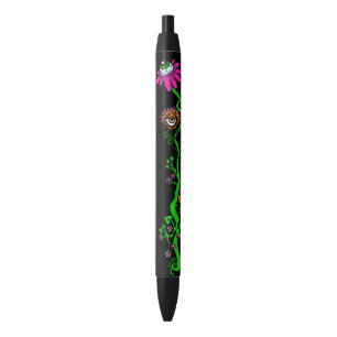Space Princess Alien Floral Pen (Black)