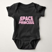 Space Princess - Baby Jersey Bodysuit (Black)