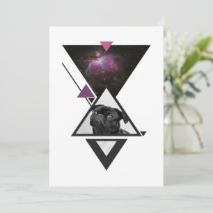 Space Pug Black Pug Dog Gift Idea For Pug Lovers Holiday Card
