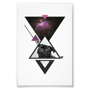 Space Pug Black Pug Dog Gift Idea For Pug Lovers Photo Print