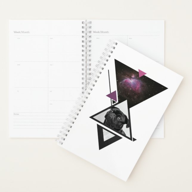 Space Pug | Black Pug Dog Gift Idea For Pug Lovers Planner (Display)