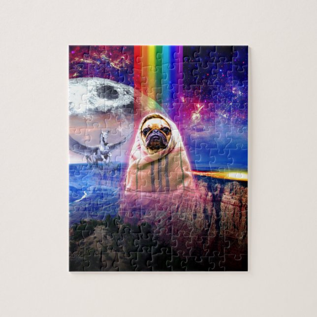 Space pug, I come in peace dog Jigsaw Puzzle (Vertical)