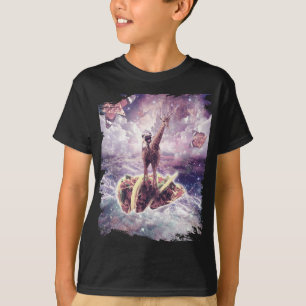 Space Pug Riding Giraffe Unicorn - Pizza & Taco T-Shirt