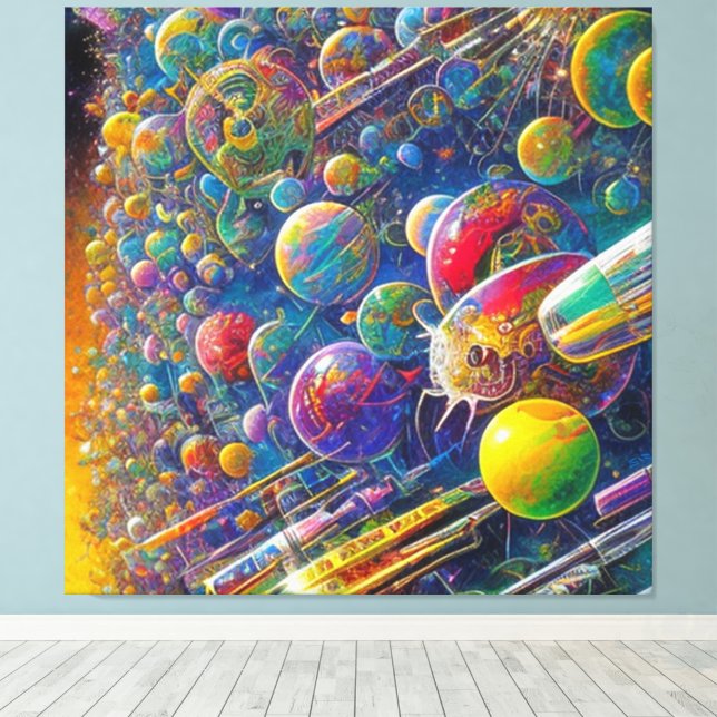 Space Race canvas print (Insitu(Wood Floor))