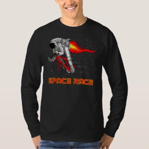 Space Race Celestial Astronomy Astronaut Mountain  T-Shirt