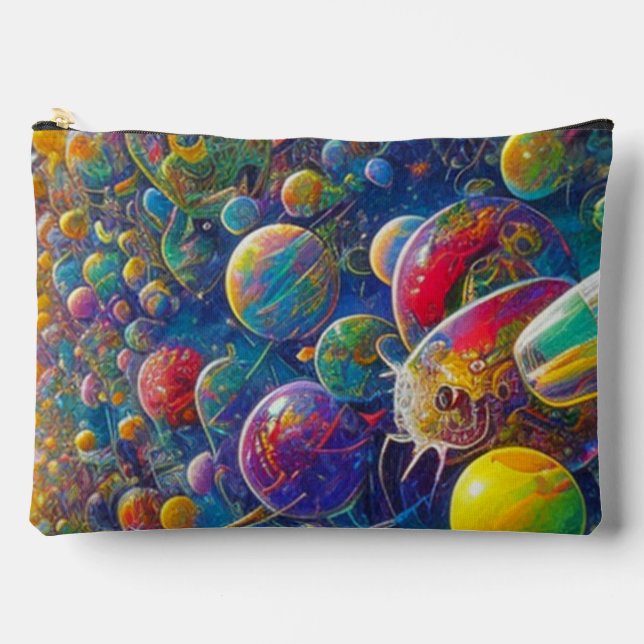 Space Race large accessory bag pouch (Front)