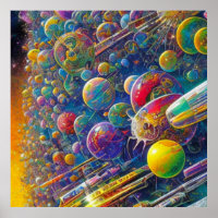 Space Race matte poster