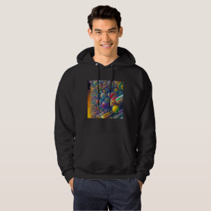 Space Race men black hooded sweatshirt