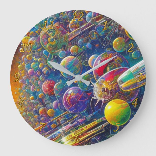 Space Race wall clock w numbers (Front)