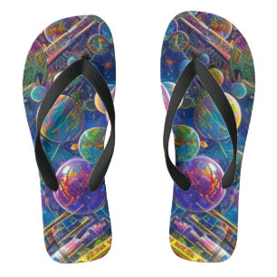 Space Race wide flip flops