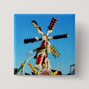 Space Racer in Distance 15 Cm Square Badge