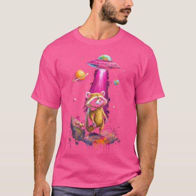 Space Racoon Ufo T-Shirt (Front)