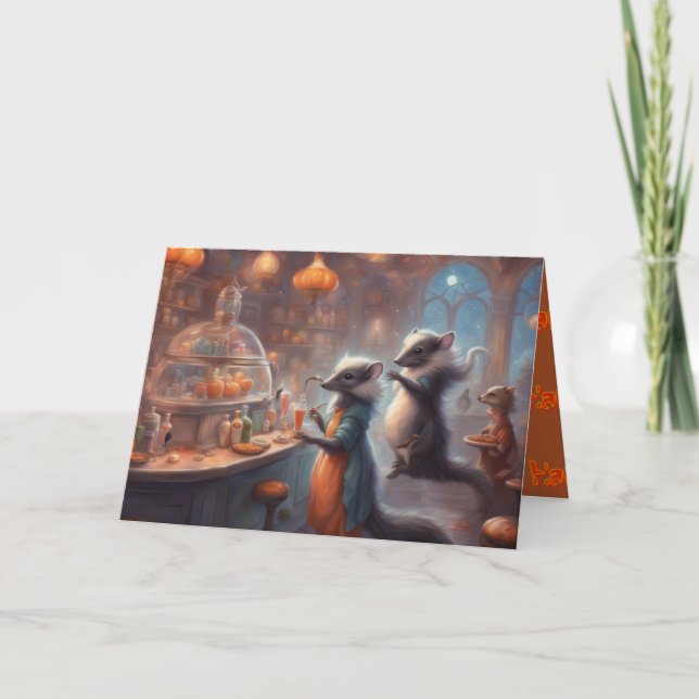 Space Rats Happy Halloween Holiday Card (Front)