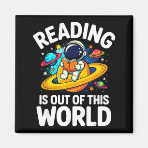 Space reading is out of this world funny book magnet