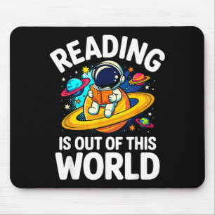 Space reading is out of this world funny book mouse mat