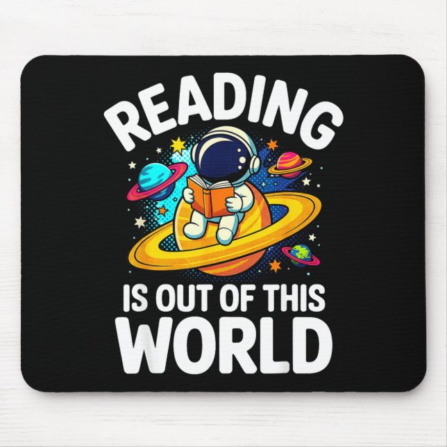 Space reading is out of this world funny book mouse mat (Front)