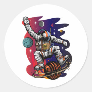 Space Ride Classic Round Sticker