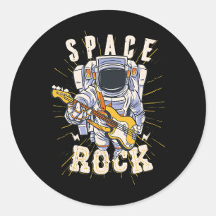 Space Rock Astronaut Guitar Music Lovers For Guita Classic Round Sticker