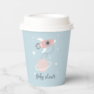 Space Rocket and Jupiter Baby Shower Paper Cups