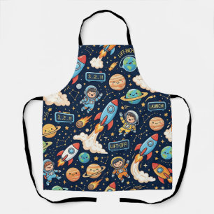 Space Rocket Apron – Cute Countdown Pattern