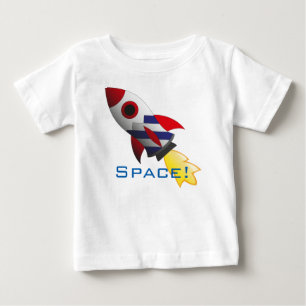 Space rocket baby shirt