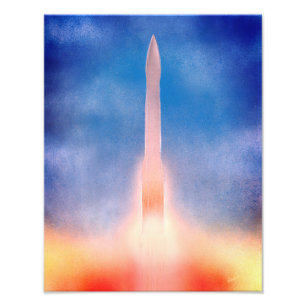 Space Rocket Blasting into Orbit Photo Print