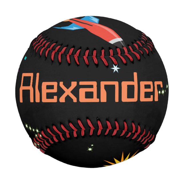 Space Rocket Boys Personal or Team Name Baseball (Back)
