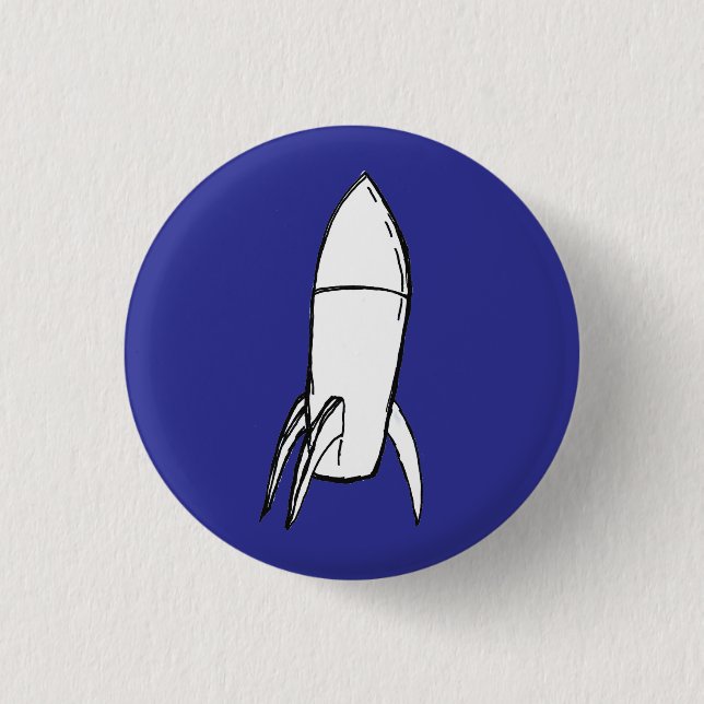 Space Rocket from Space Port KARL (blue) 3 Cm Round Badge (Front)
