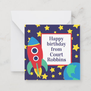 Space Rocket Gift Enclosure Cards