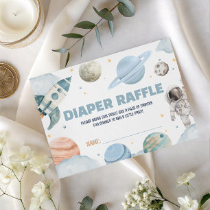 Space Rocket Houston We Have a Boy Raffle Enclosure Card